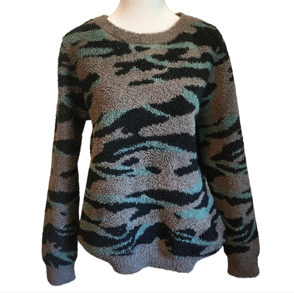 Barefoot Dreams Camoflage CozyChic Seaside Crew-Neck Pullover - Picture 2 of 13